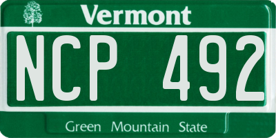VT license plate NCP492