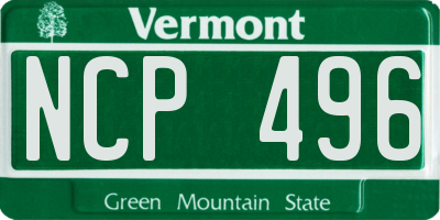 VT license plate NCP496