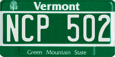 VT license plate NCP502