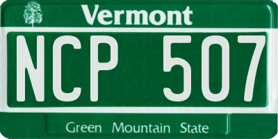 VT license plate NCP507