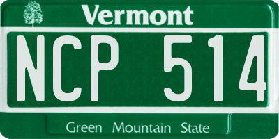 VT license plate NCP514