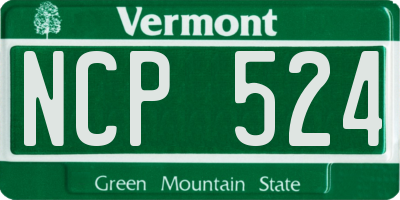 VT license plate NCP524