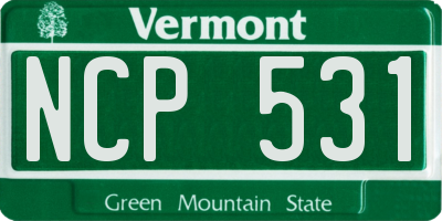 VT license plate NCP531