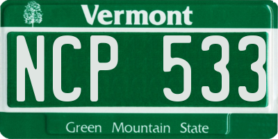 VT license plate NCP533