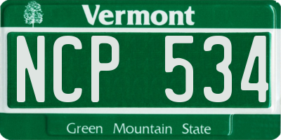 VT license plate NCP534
