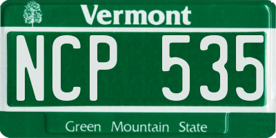 VT license plate NCP535
