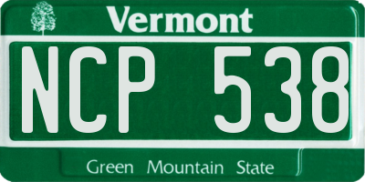 VT license plate NCP538