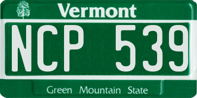VT license plate NCP539