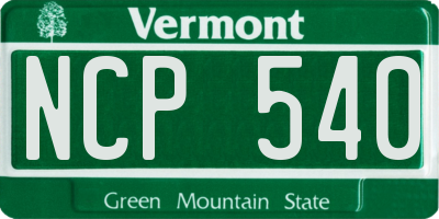 VT license plate NCP540