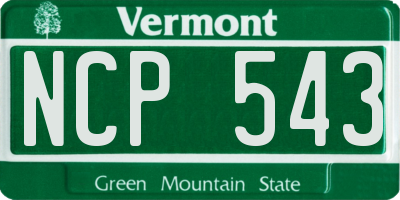 VT license plate NCP543