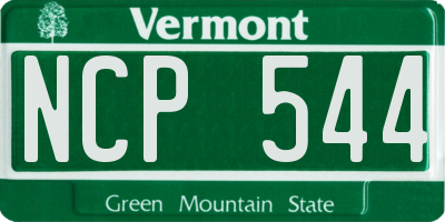 VT license plate NCP544