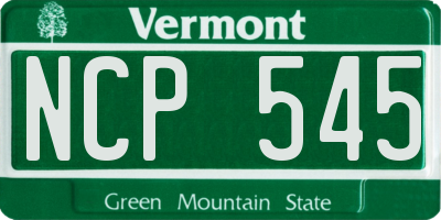 VT license plate NCP545