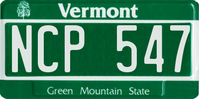 VT license plate NCP547