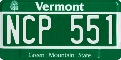 VT license plate NCP551