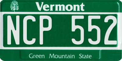 VT license plate NCP552