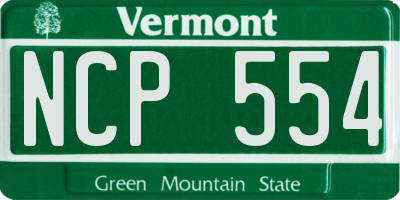VT license plate NCP554