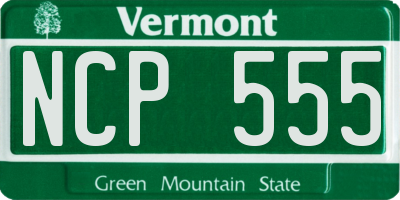 VT license plate NCP555