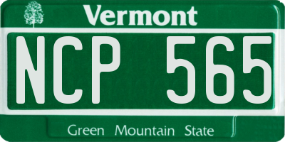 VT license plate NCP565