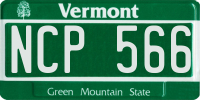 VT license plate NCP566