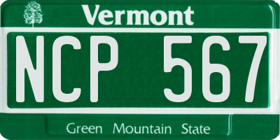 VT license plate NCP567