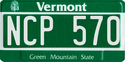 VT license plate NCP570