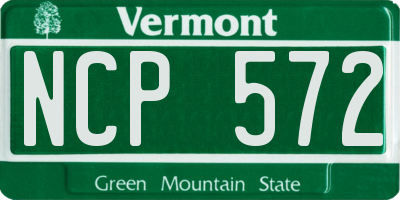 VT license plate NCP572