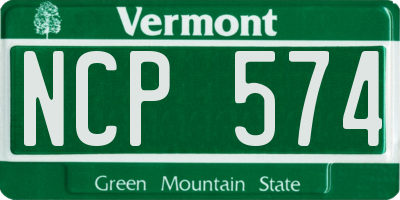 VT license plate NCP574