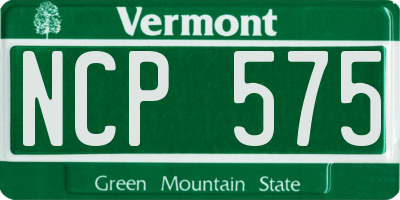 VT license plate NCP575