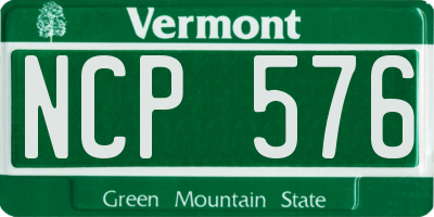 VT license plate NCP576
