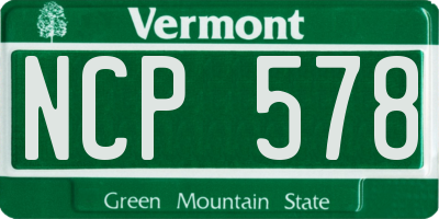VT license plate NCP578