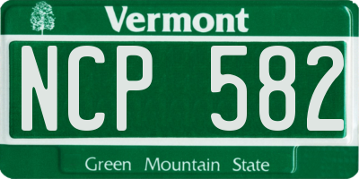 VT license plate NCP582