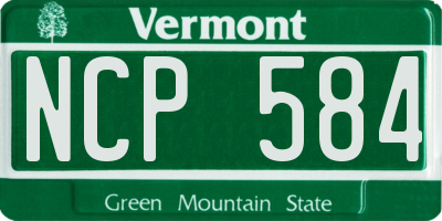 VT license plate NCP584