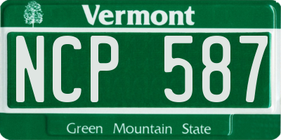 VT license plate NCP587