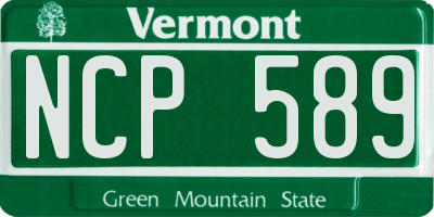 VT license plate NCP589