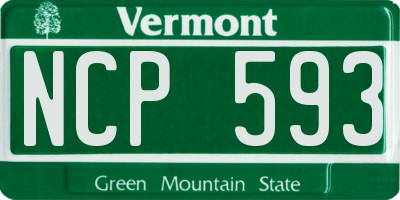 VT license plate NCP593