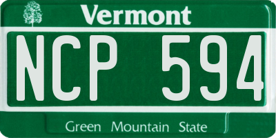 VT license plate NCP594