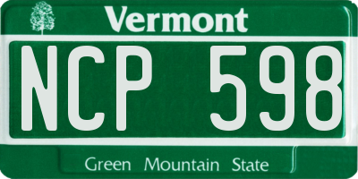 VT license plate NCP598