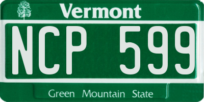 VT license plate NCP599