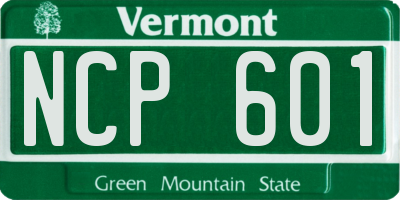 VT license plate NCP601