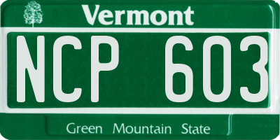 VT license plate NCP603