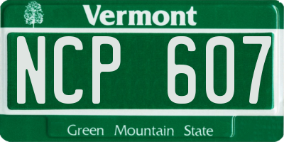 VT license plate NCP607