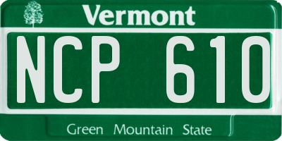 VT license plate NCP610