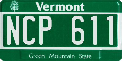 VT license plate NCP611