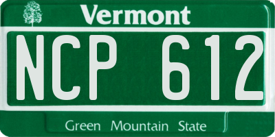 VT license plate NCP612
