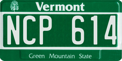 VT license plate NCP614