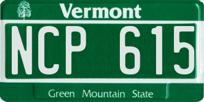 VT license plate NCP615