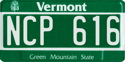VT license plate NCP616