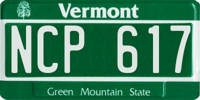 VT license plate NCP617