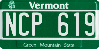 VT license plate NCP619