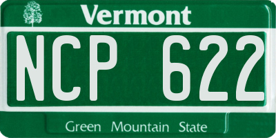 VT license plate NCP622